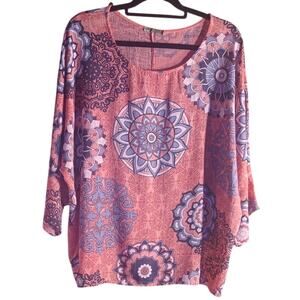 Beyond Capri Made in Italy 100% Cotton Gauze Dusty Rose Tunic Women's One Size